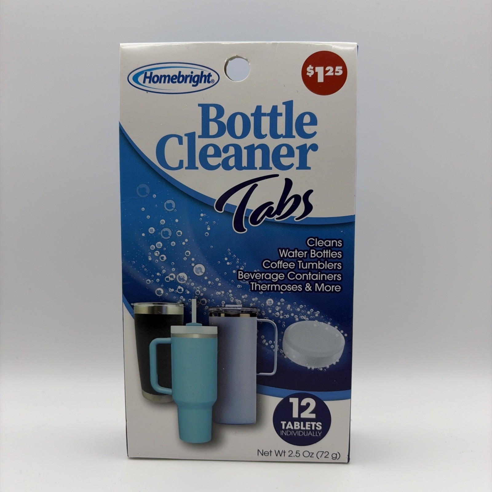 Bottle Cleaner Tablets (12ct.) Cleans Metal Water Bottles, Coffee pots,Tumblers