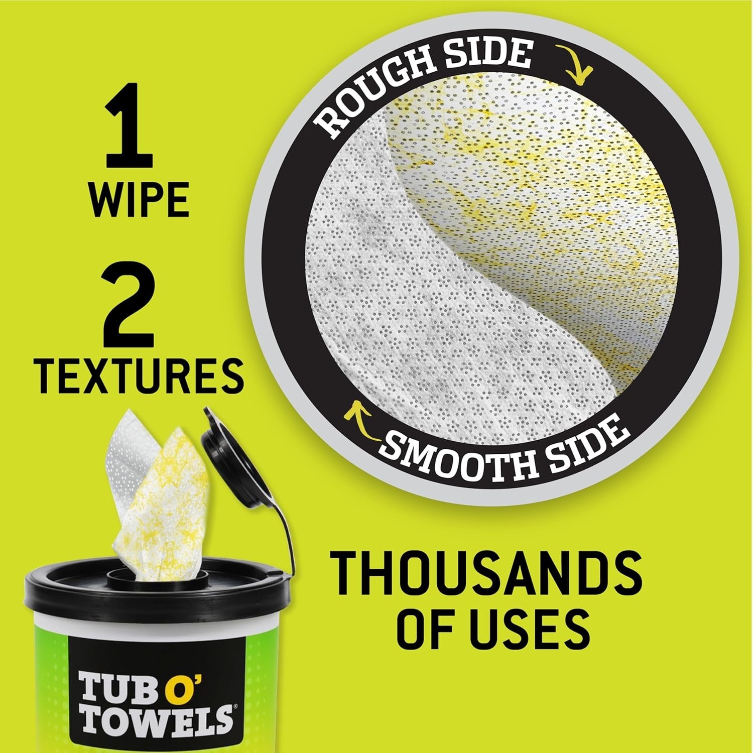 Tub O’ Towels TW75 Heavy-Duty 10″ x 12″ Size Multi-Surface Cleaning Wipes, Du…