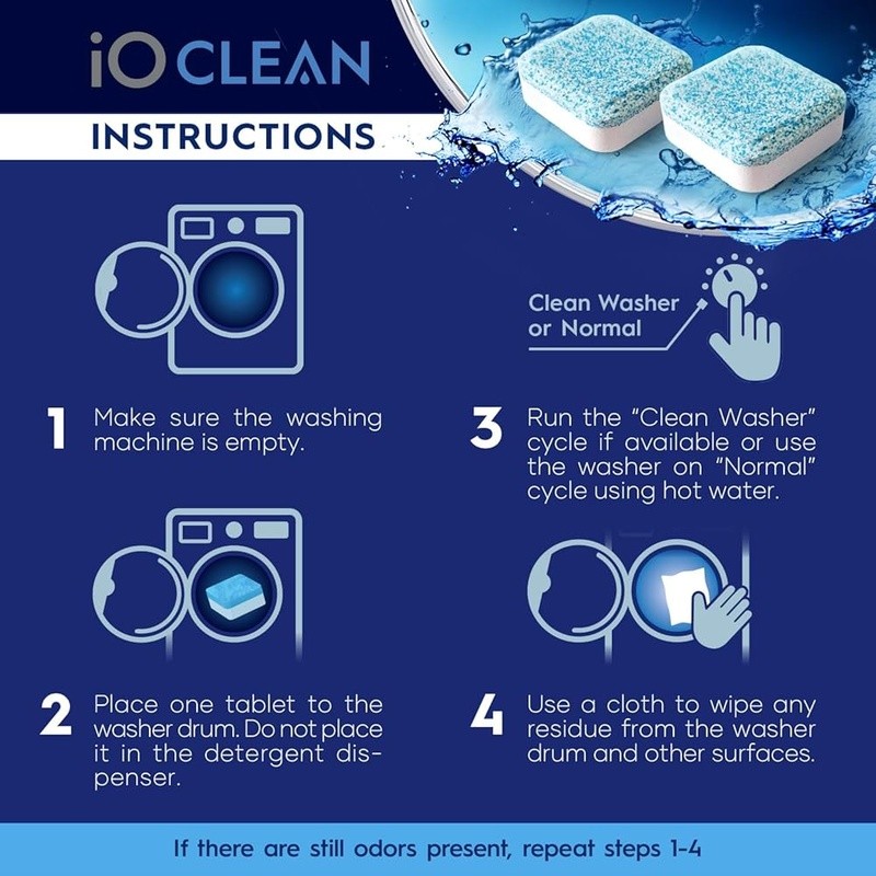 Washing Machine Cleaner Tablets Deep Clean Descaler Unscented Odor Control New