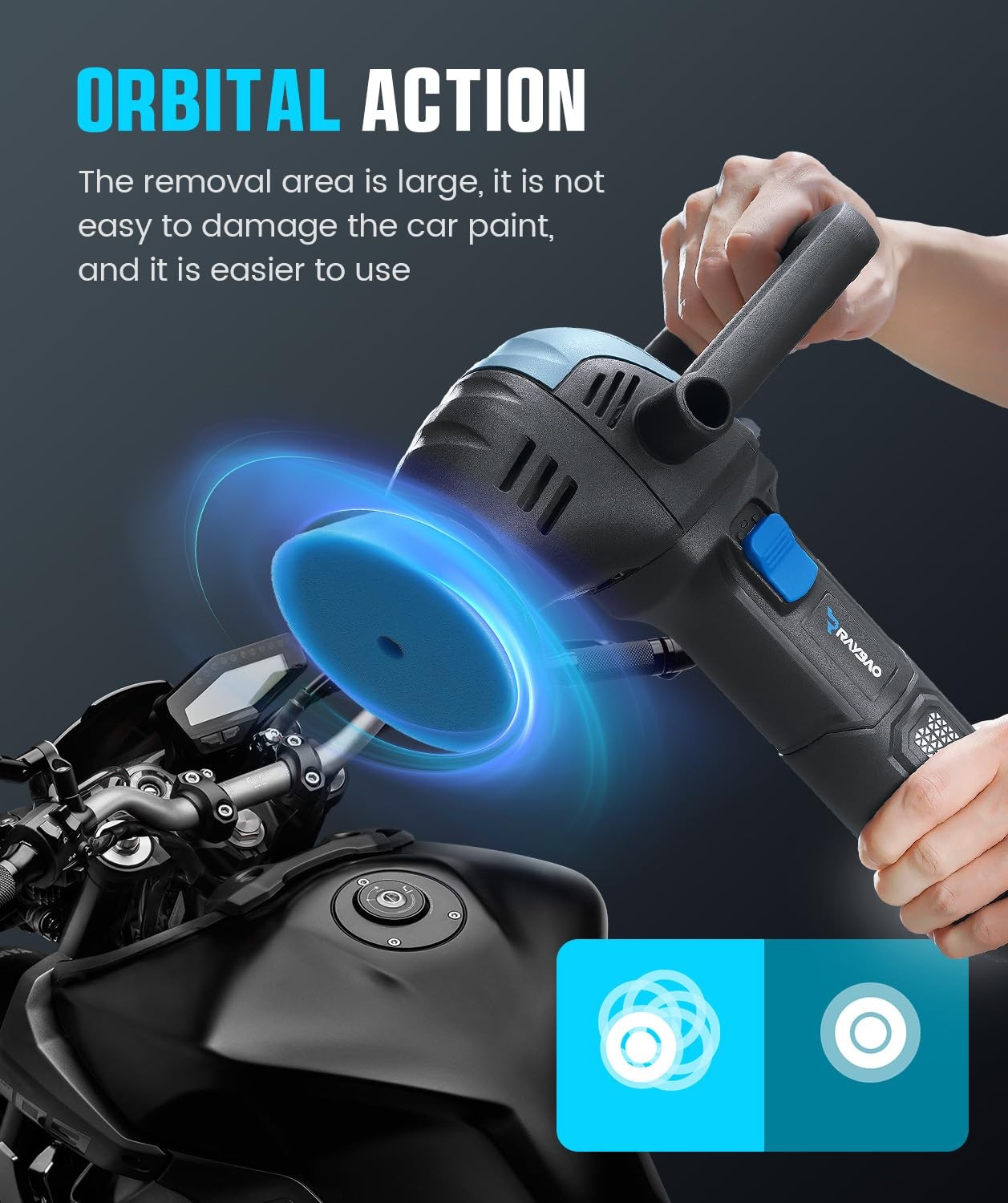 750W Mini Polisher 2″/3″ with 16 Pads for Car Detailing & Waxing