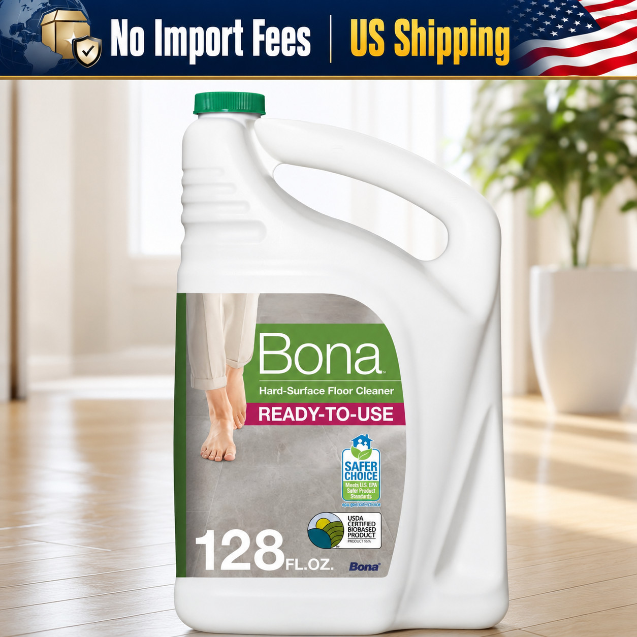 Bona Multi-Surface Floor Cleaner Refill Unscented 128 fl oz Stone Tile Vinyl