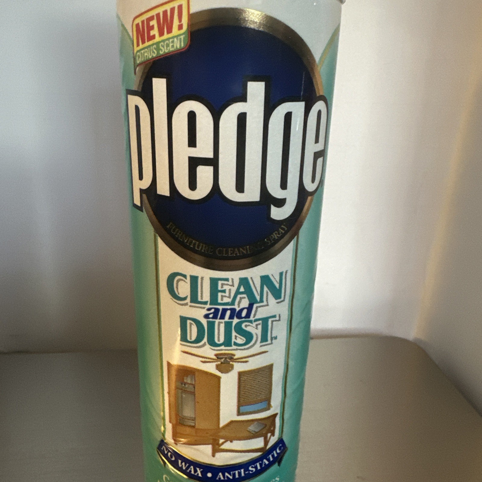 Pledge Clean & Dust Spray VINTAGE 1998 Discontinued Anti-Static No Wax Citrus
