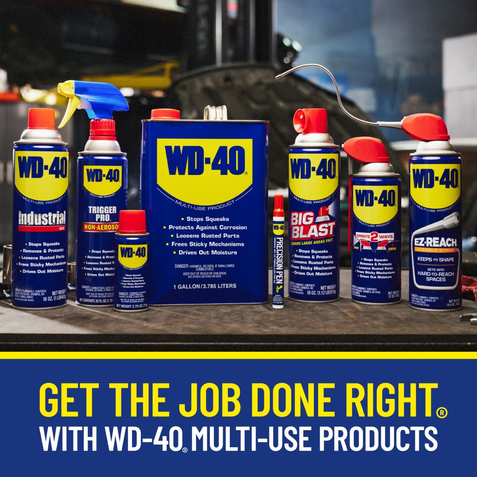 2 PACK WD-40 Multi-Use Product Multi-Use Product Displaces Moisture, 1 Gallon