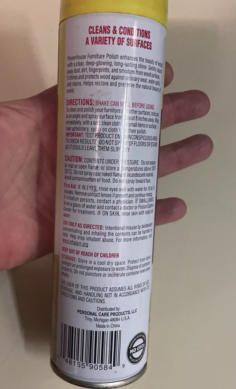 PowerHouse Lemon Furniture Polish, 9 oz, Aerosol (1 EACH)