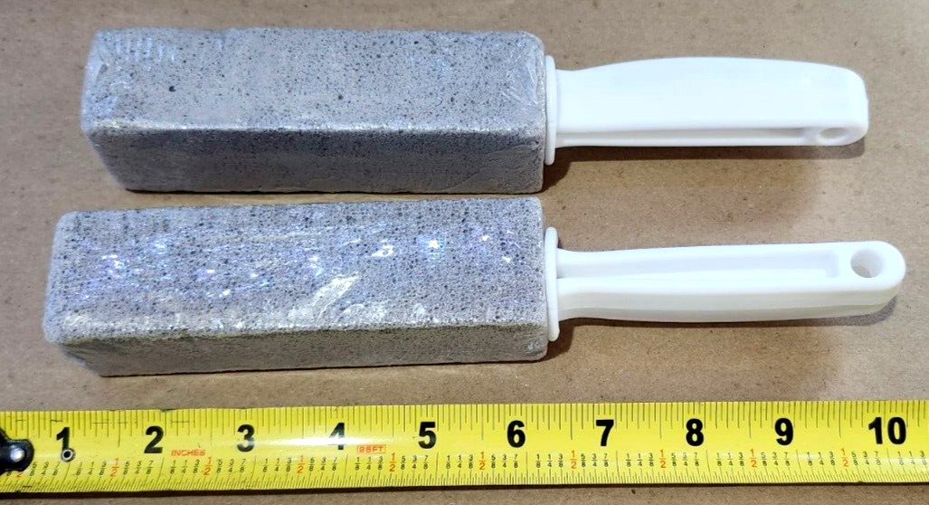 2 Pcs Pumice Stone Cleaning Heavy Duty Handle Toilet Scouring Stain Remover Tool