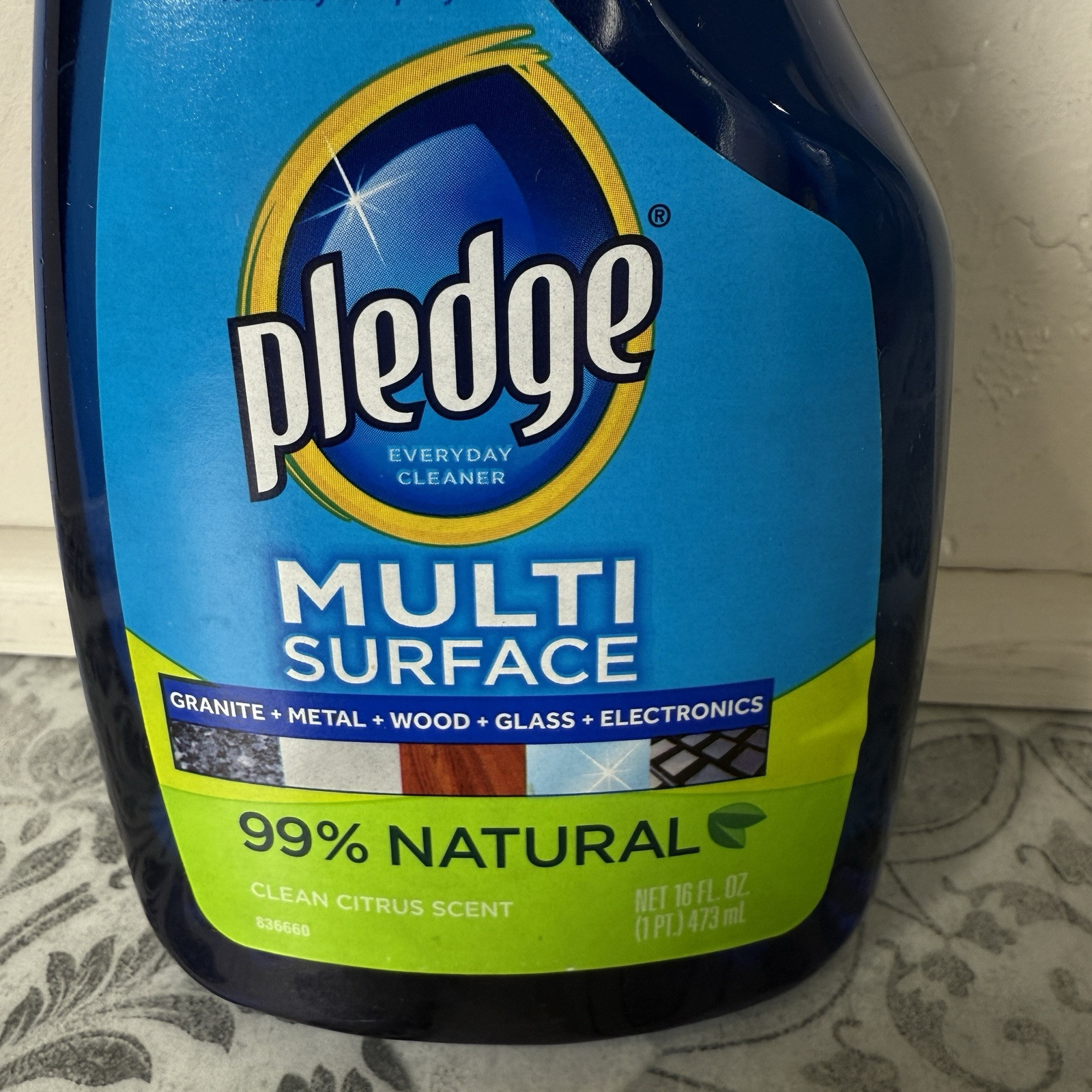 Pledge Multi Surface Clean & Dust 16oz Metal Wood Glass Electronics Granite