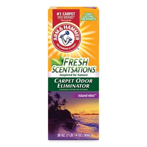 Arm & Hammer Fresh Scentsations Carpet Odor Eliminator, Island Mist, 30 oz, 6/CT
