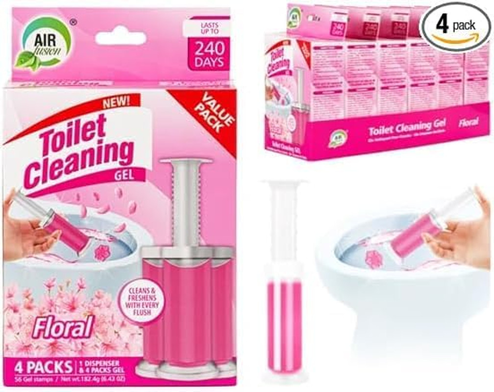 Toilet Cleaning Gel Stamp Floral Scent 4 Pack 56 Stamps Bowl Cleaner Freshener