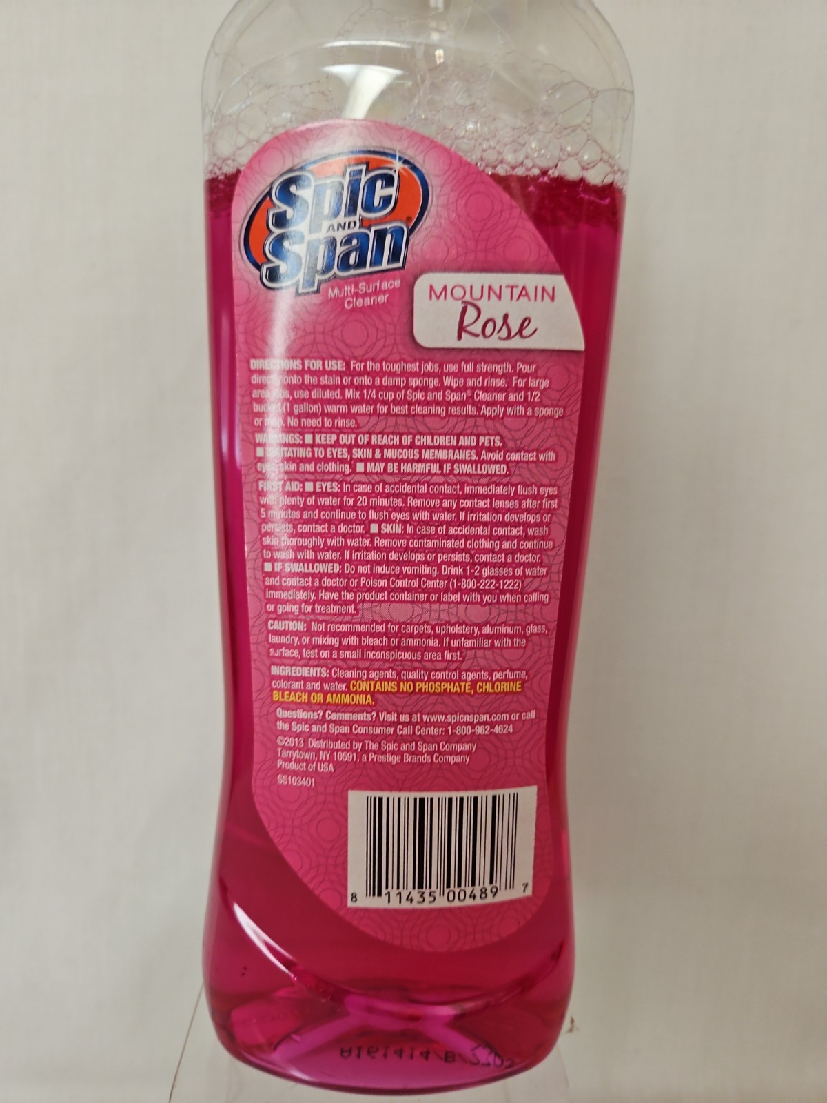 Spic And Span Multi Surface Cleaner Mountain Rose Deodorizes 20 fl oz