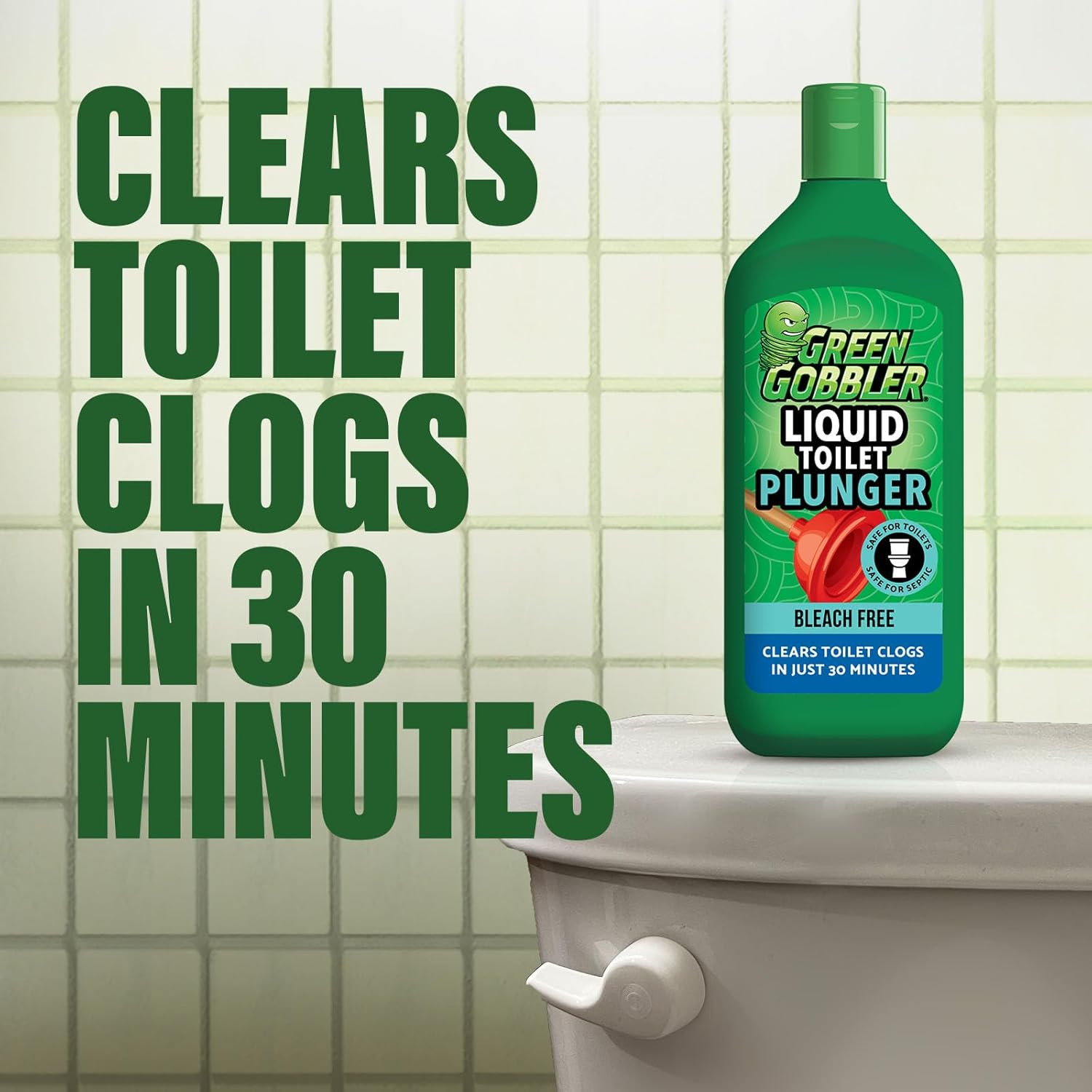 Green Gobbler Liquid Toilet Plunger | Clog Remover | Safe for Toilets and Septic