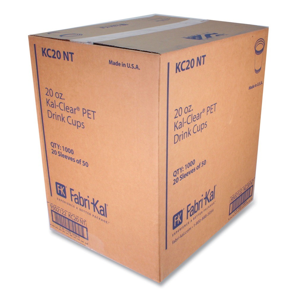 Fabri-Kal KC20 Kal-Clear 20 oz PET Cold Drink Cups – Clear (20/Carton) New