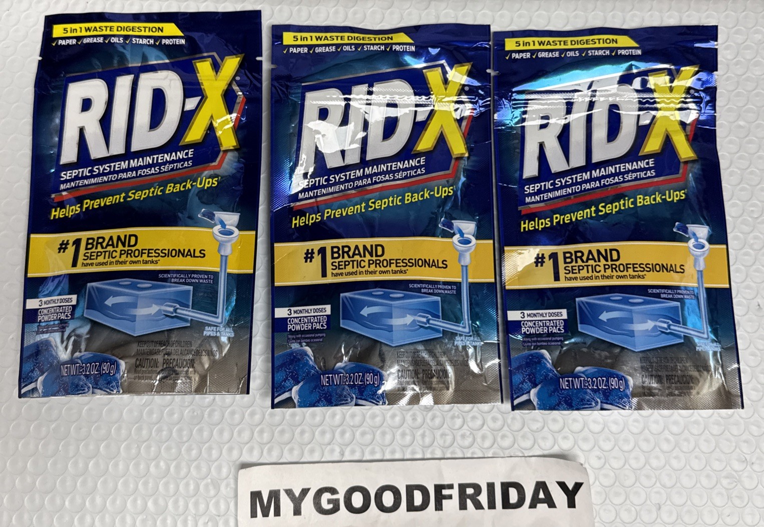 Rid-X Septic System Maintenance Septic Tank Maintenace 9-Month Supply Lot Of 3