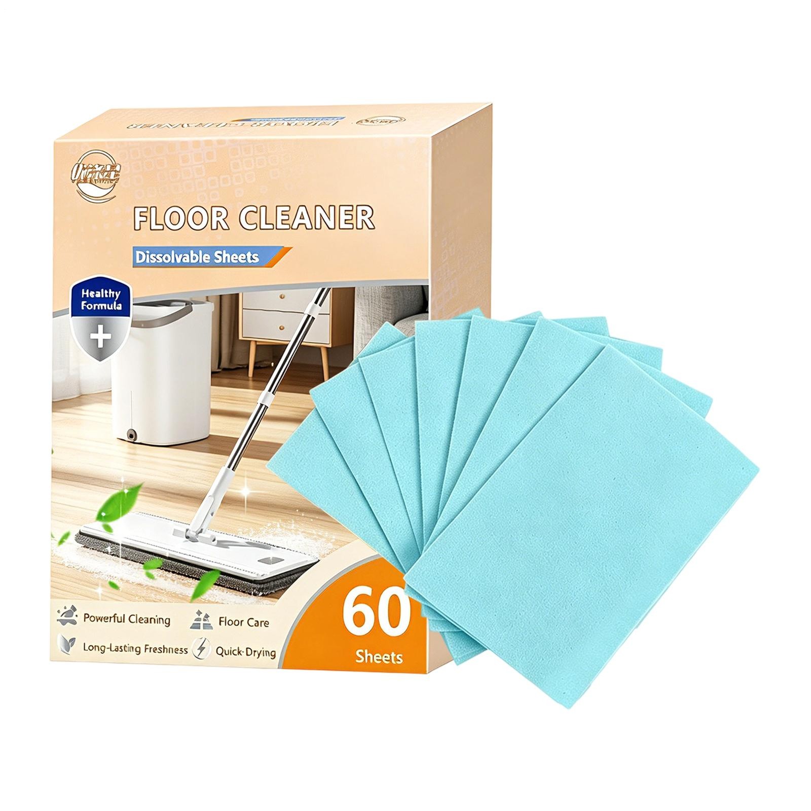 Multipurpose Dissolvable Floor Cleaning Sheets 60 Pieces Deep Clean Tablets Mopp
