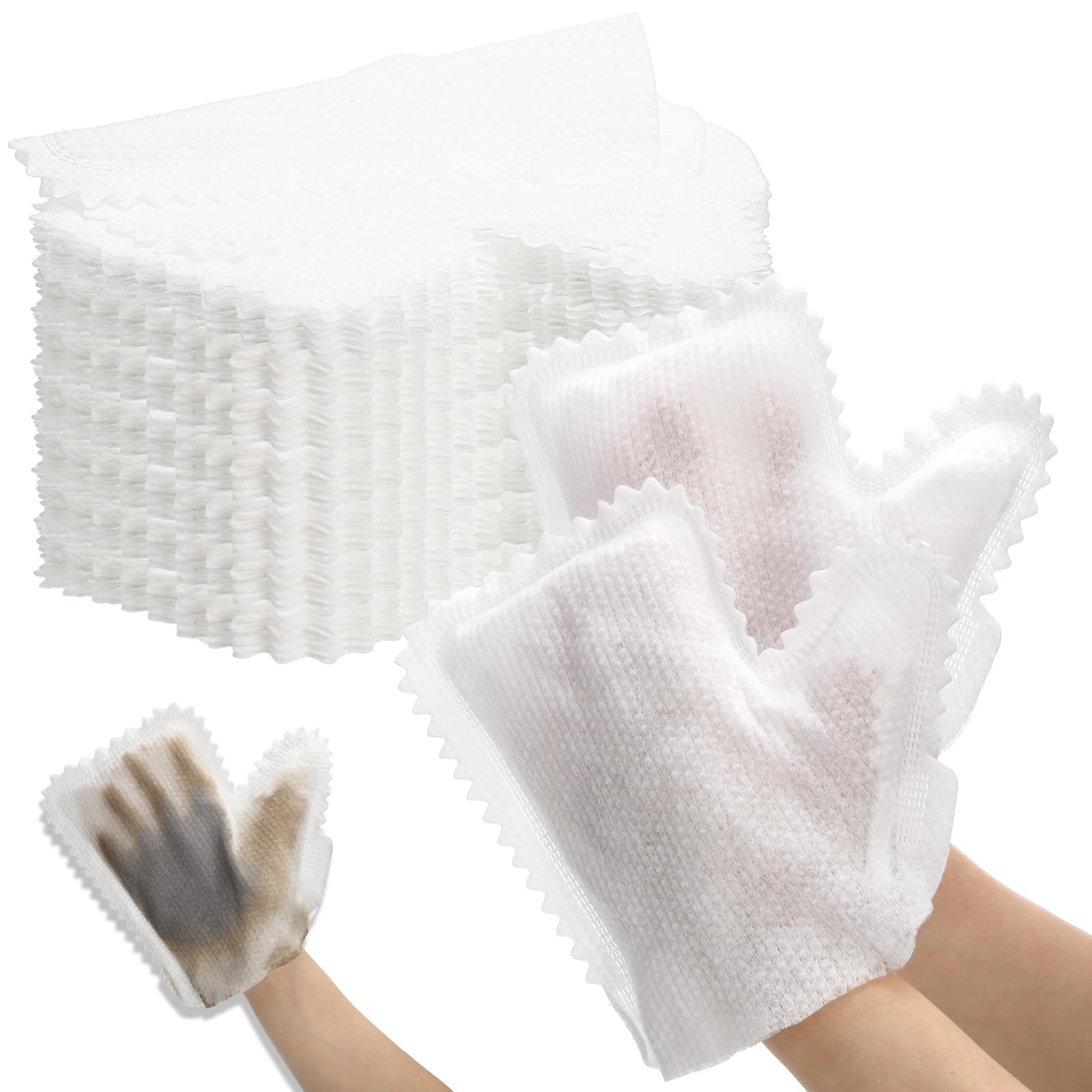 100 Pcs White Microfiber Dusting Gloves, Disposable Artisan Dust Cloth Remove…