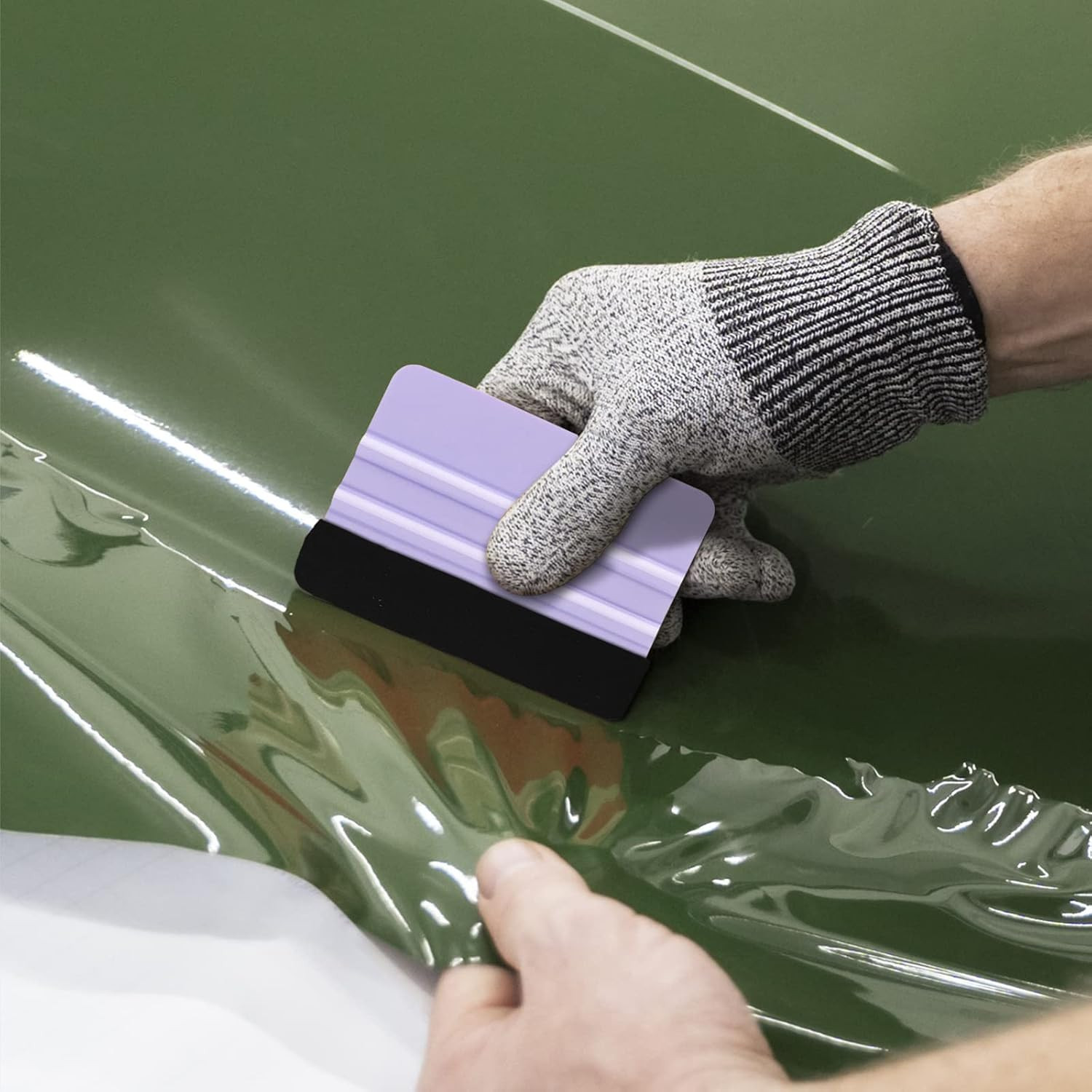Squeegee for Vinyl- Felt Vinyl Squeegee 2 Pcs,Purple and Teal Squeegees Scraper