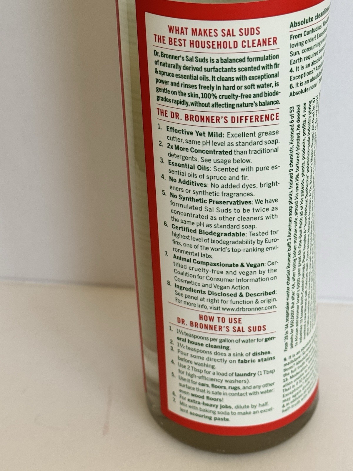 Dr Bronner’s Sal Suds Biodegradable Cleaner Pine Scent Concentrated Organic 16oz