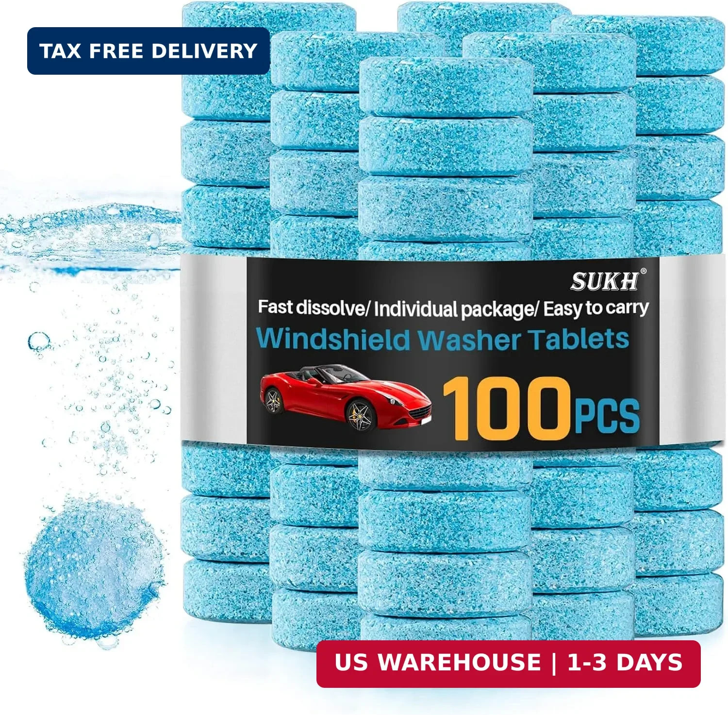 Sukh Car Windshield Washer Tablets – Washer Fluid Tablets Glass Cleaner Concentr