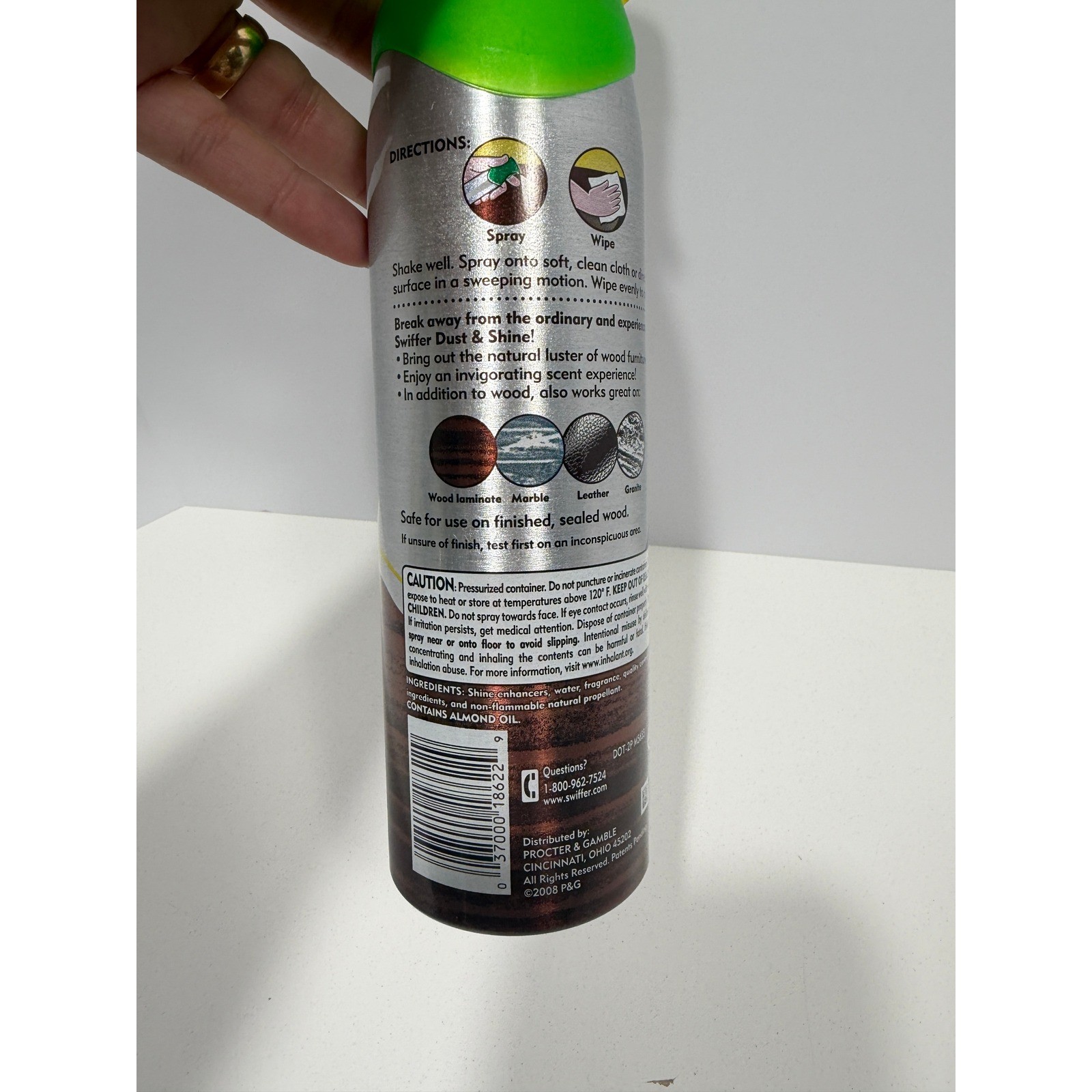 Swiffer Dust & Shine Furniture Spray Citrus Zest Scent 9.7 oz No Wax Formula