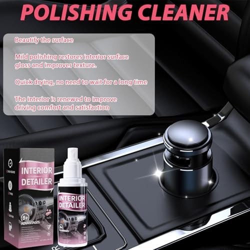 2Pcs Car Interior Cleaner Spray – Deep Clean, Polish Rubber, Plastic, Leather