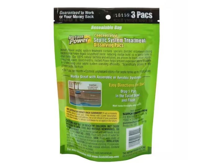 Septic System Treatment Dissolving, Controls odors, Up to 1500 Gal (Pack of 3)