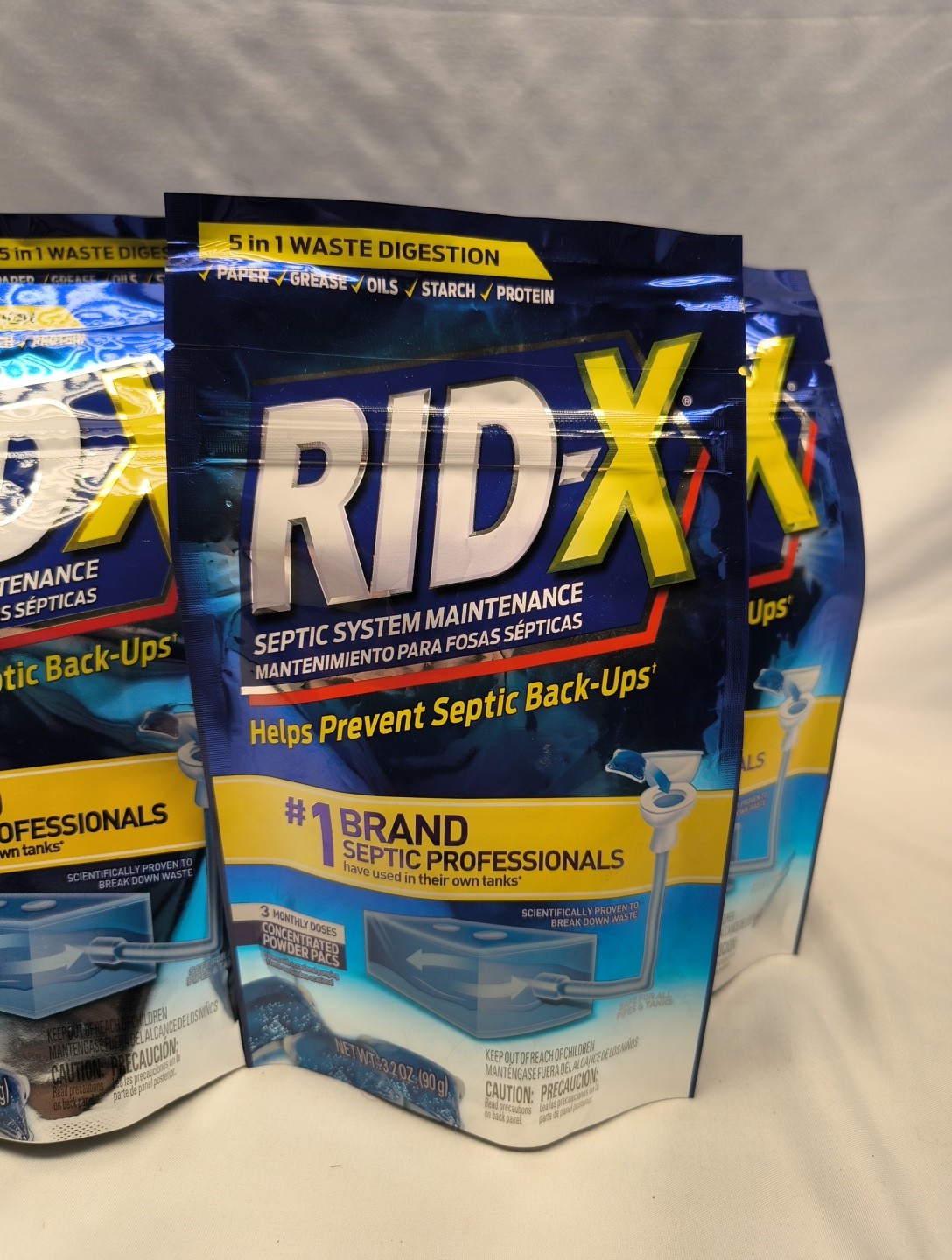 6x Rid-X Septic System Treatment Septic Tank 3-Monthly Powder Pacs 3.2oz