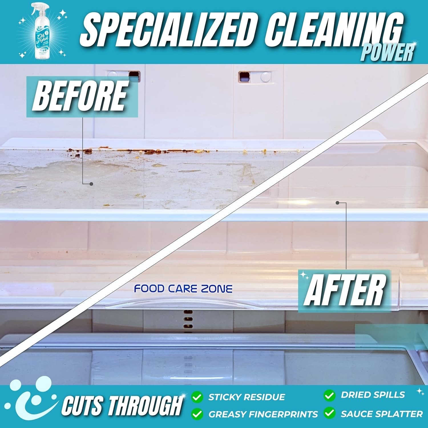 Fridge Cleaner – Cleans Inside Refrigerator for Spotless, Food-Contact Safe S…