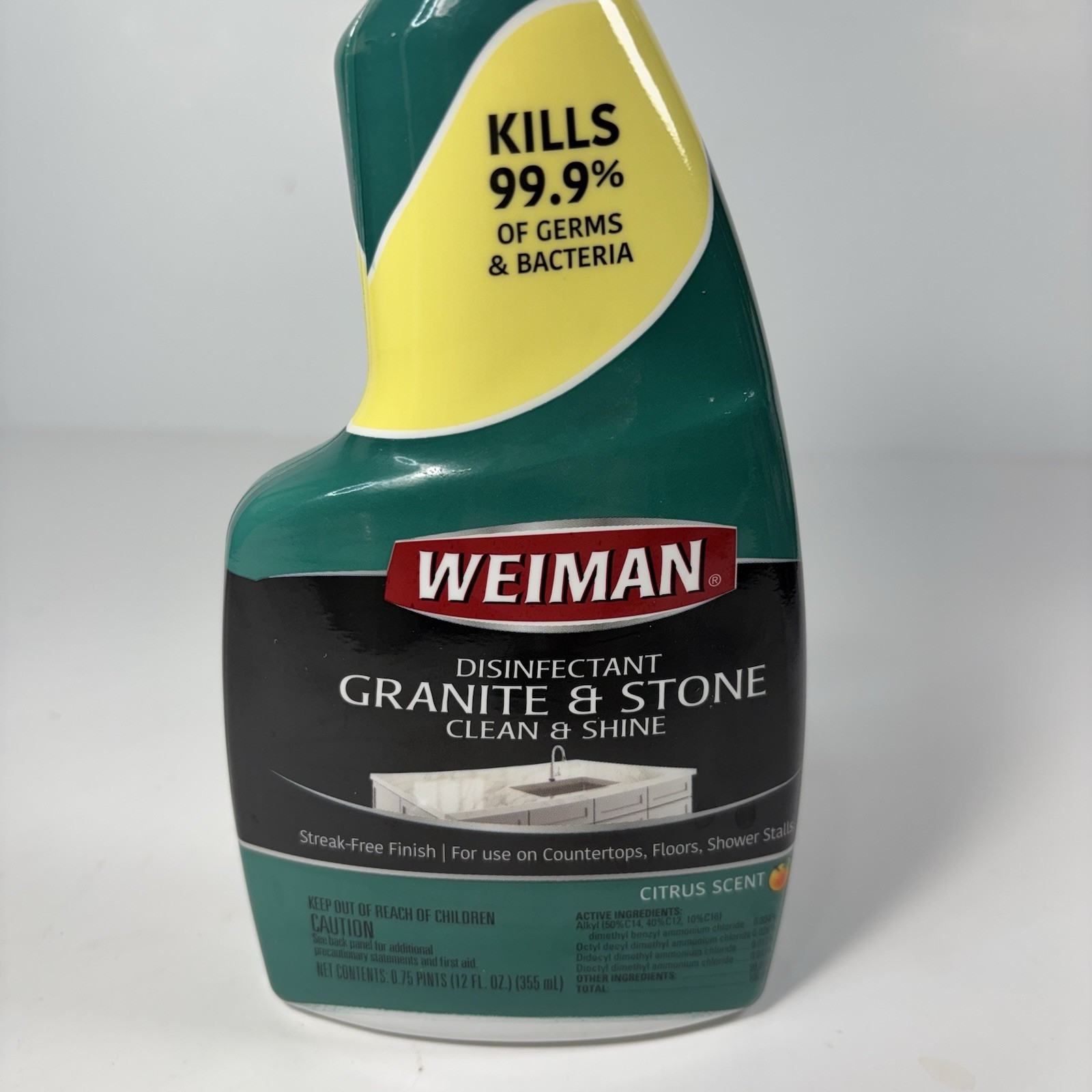 Weiman Granite Cleaner & Polish 12oz – For Granite, Marble, Quartz, Soapstone