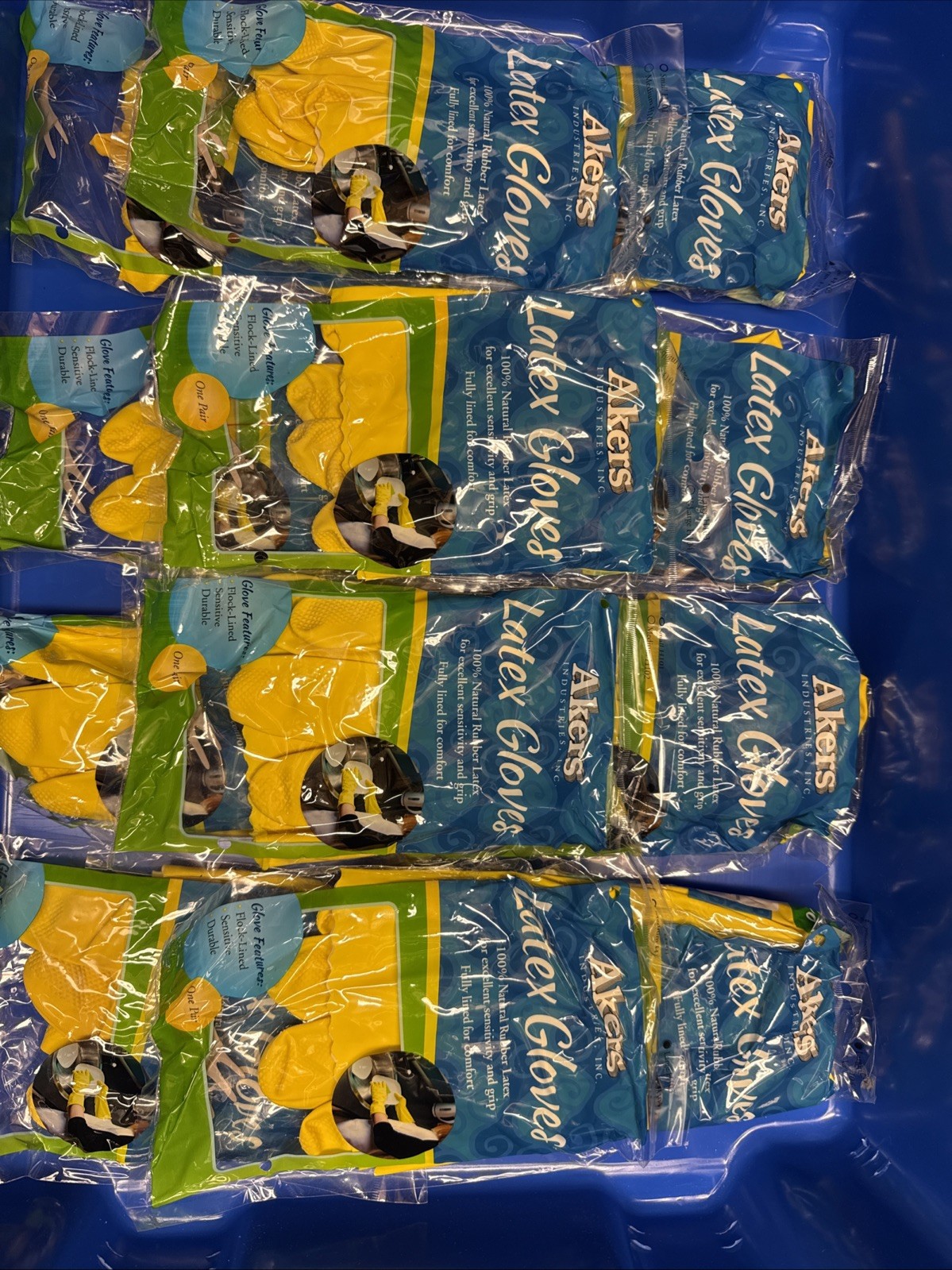 Pack Of 12 PAIRS * AKERS Industries LATEX Gloves Flock lined-Durable