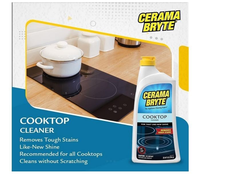Cerama Bryte Removes Tough Stains Cooktop and Stove Top Cleaner for Glass 2 Pack