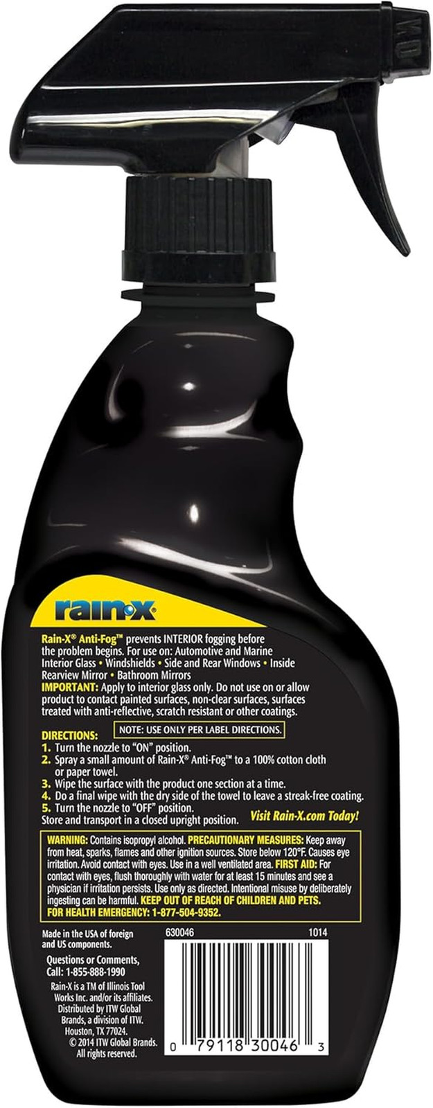 630543 Interior Glass Anti-Fog, 12 Oz. – Prevents Fogging of Interior