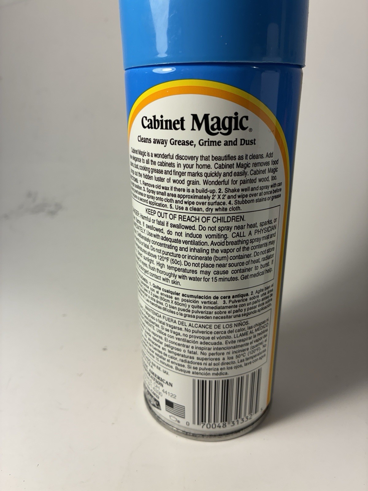 Vtg Original Cabinet Magic Cleaner Wood Polish 13oz 11.8 oz total wt Blue cap