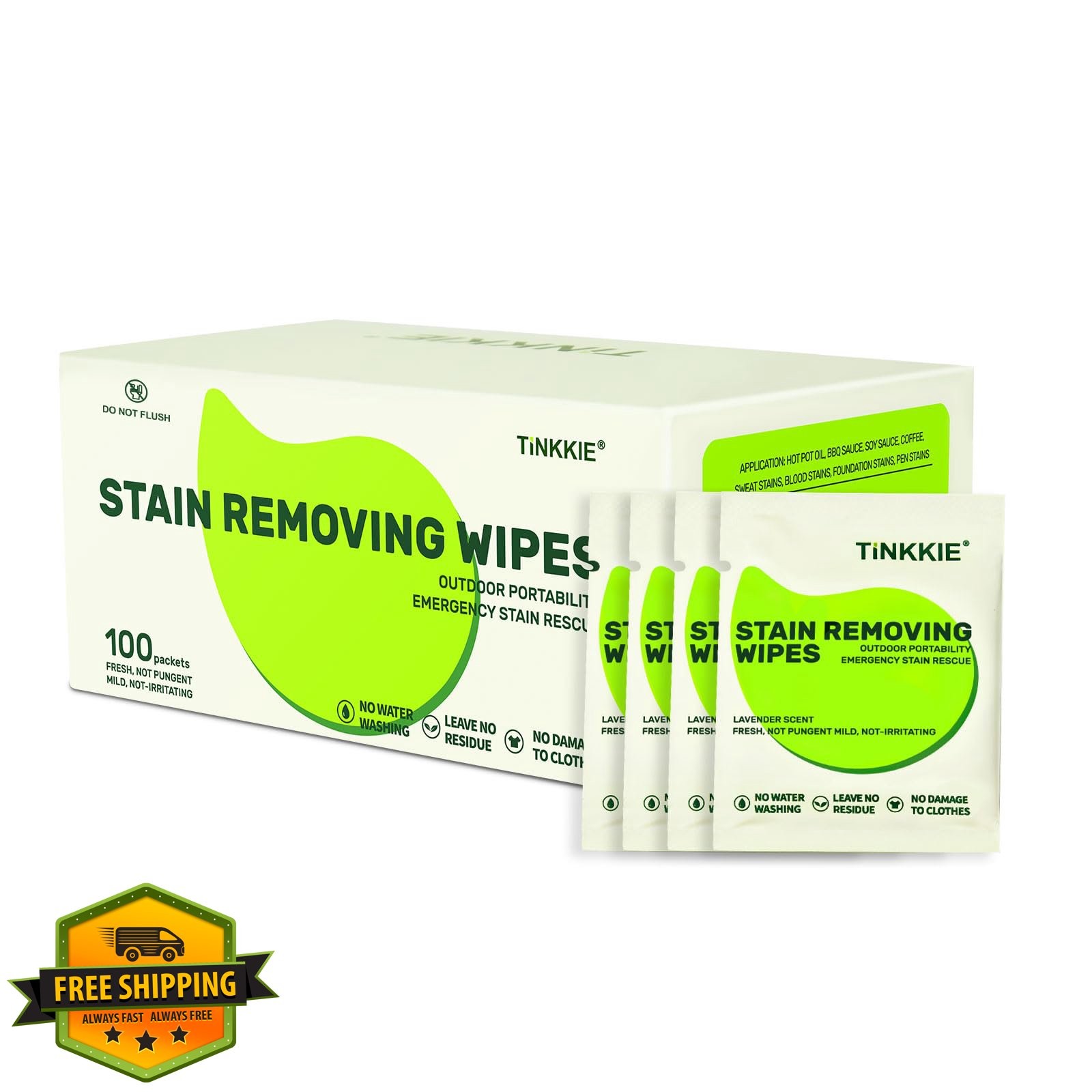 TiNKKiE Stain Remover Wipes 100 Count