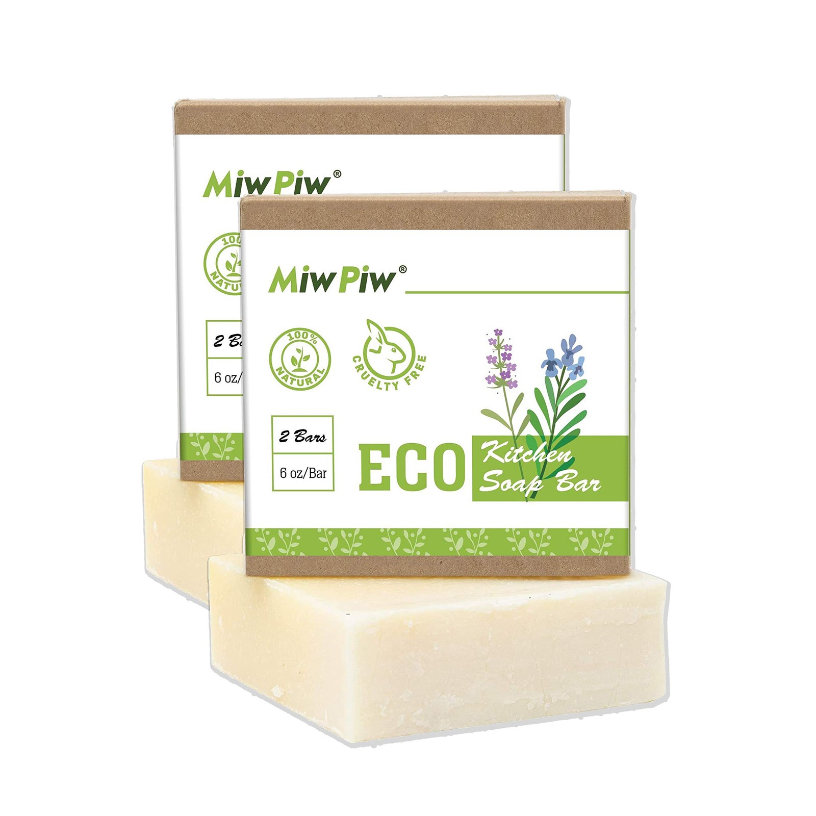 Vegan Dish Soap Bar Pack 2- Large 5 Ounce – Lather Clean Safe Ingredients- Pl…