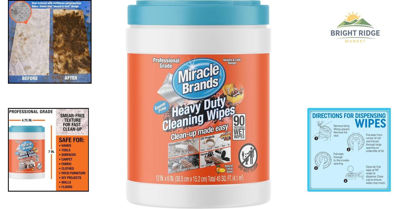 Heavy Duty 90 Count Wipes for Cleaning Appliances, Counters, and Floors
