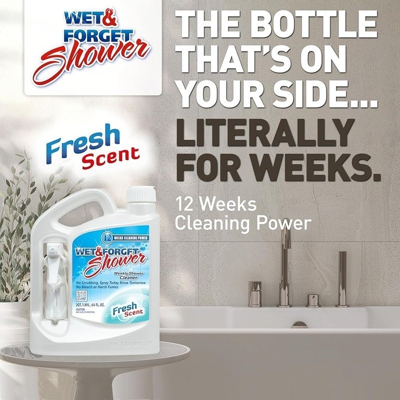 Effortless Shower Cleaner No Scrub Fresh Scent Removes Soap Scum Tub Tile Grime