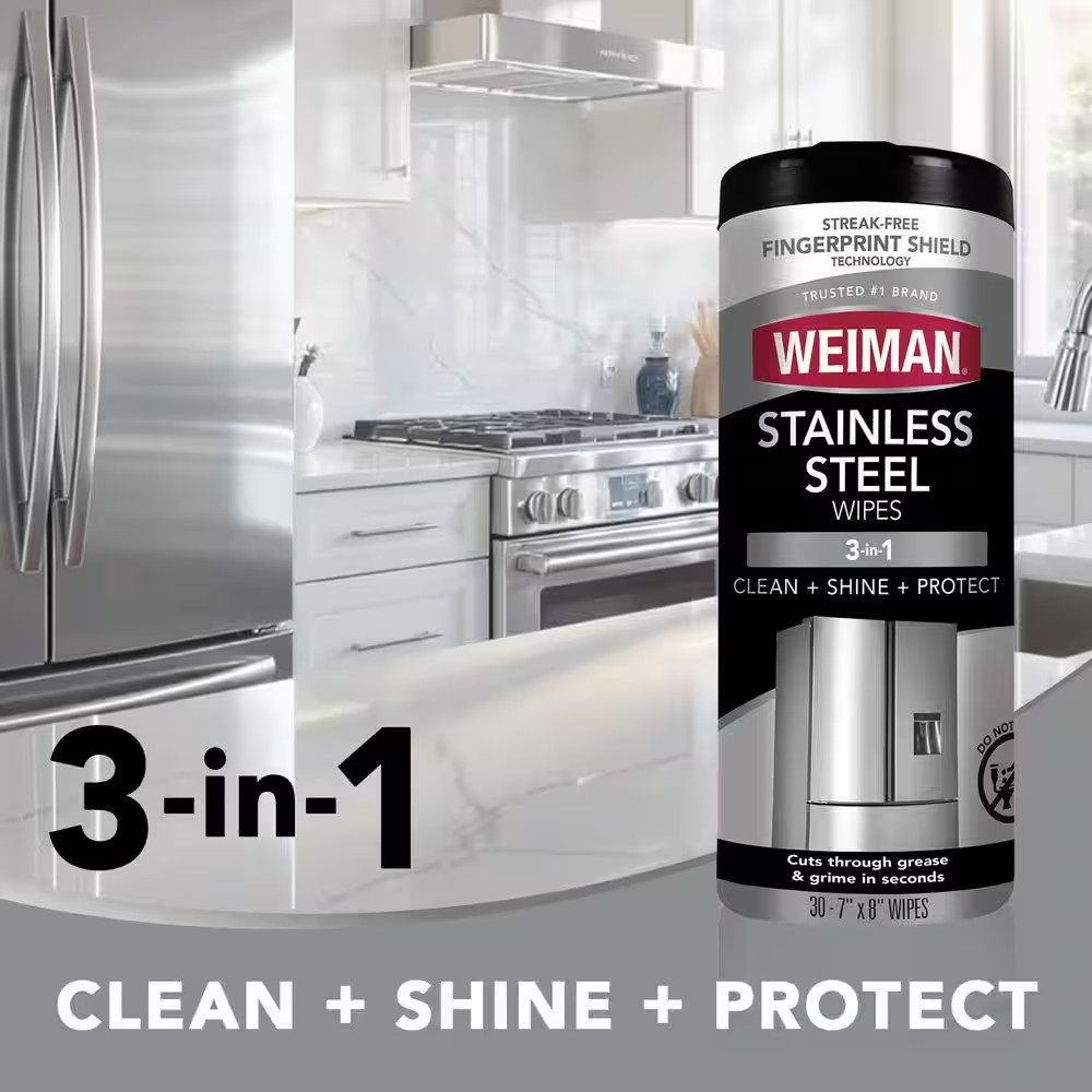 12 Oz. Stainless Steel Cleaner Wipes (3-Pack)