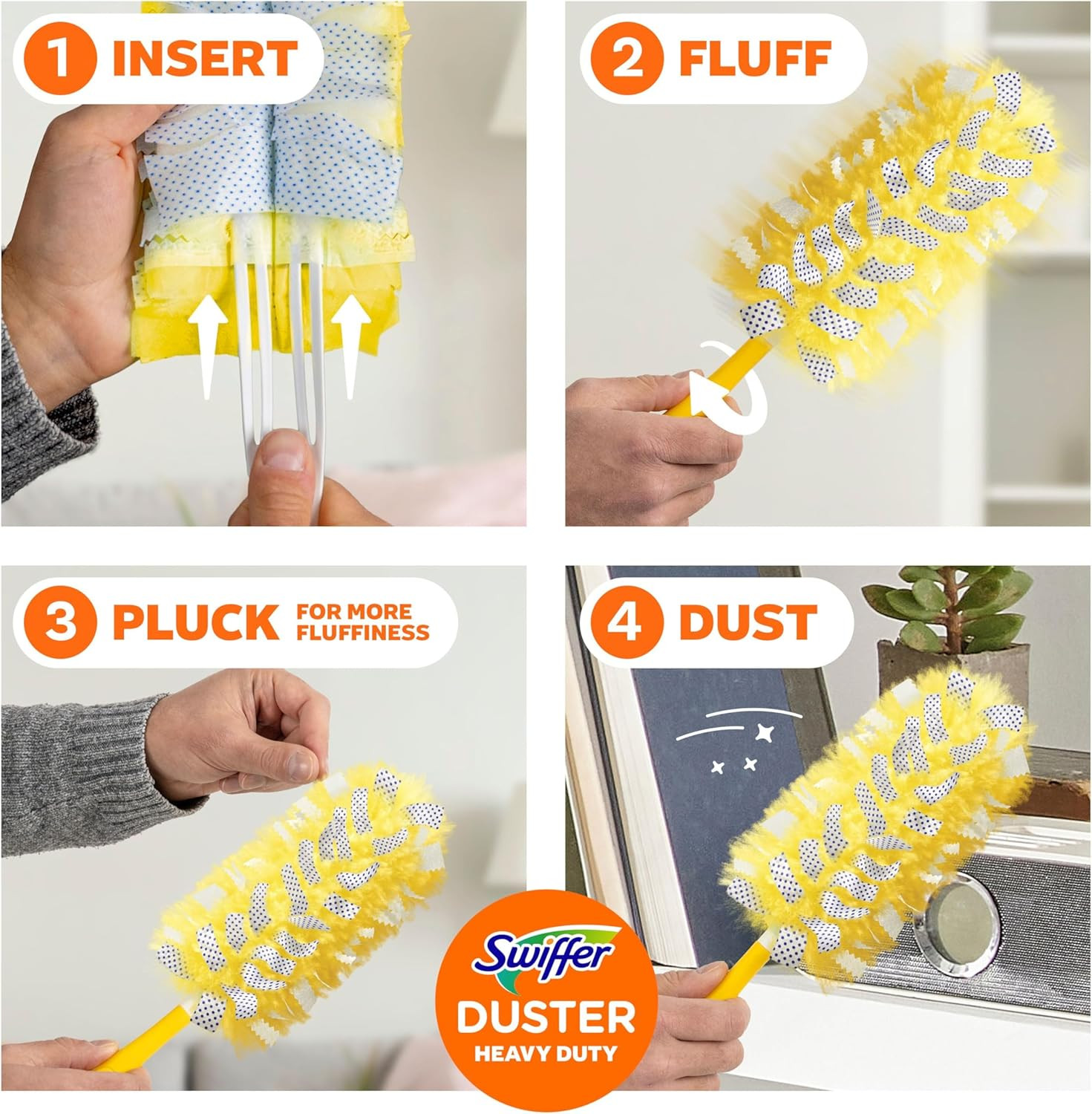 Swiffer Dusters Heavy Duty Multi-Surface Duster Refills for Cleaning, Unscented,