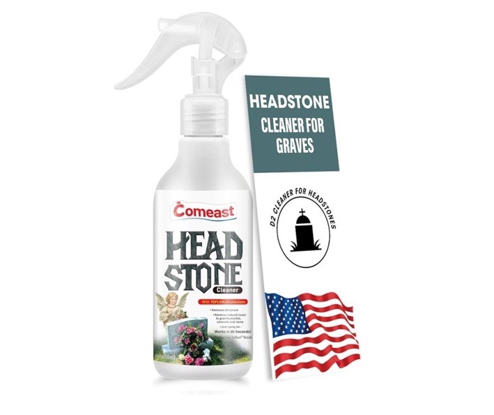 Comeast Head Stone Cleaner w/ Teflon Protection – 8.46oz Spray Bottle – Ex: 5/27
