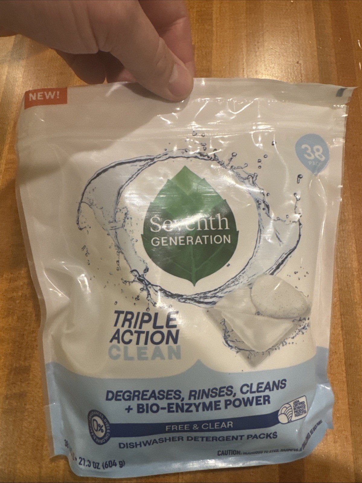 Seventh Generation Triple Action Clean Dishwasher Detergent Tabs Packets – 38ct