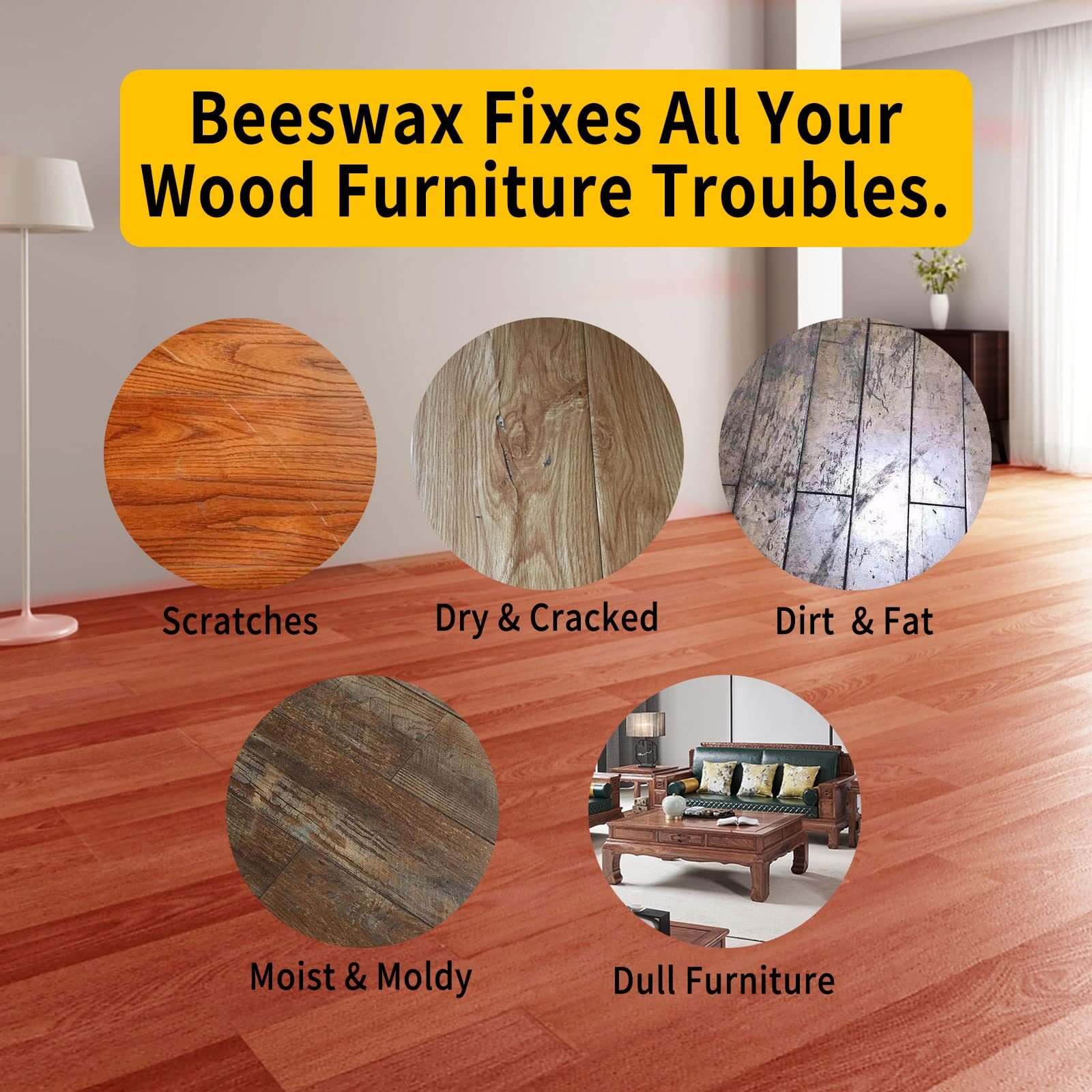 Beeswax Furniture Wood Polish & Conditioner-Wood Seasoning Beeswax Oil for Wo…