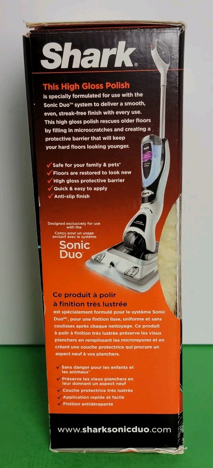 Shark Sonic DUO Wood & Hard Floor High Gloss Polish 28oz With Polishing Pad