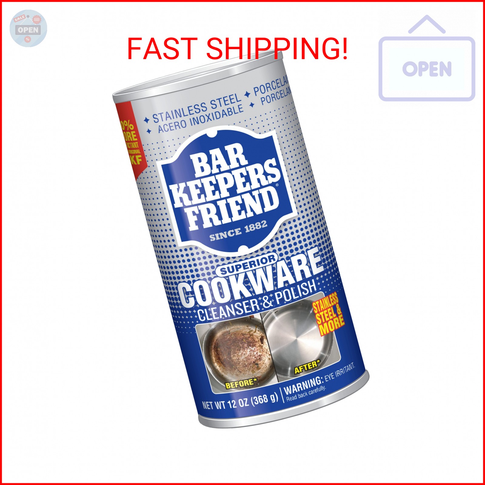 Bar Keepers Friend Superior Cookware Cleanser & Polish | 12-Ounces | 1-Unit