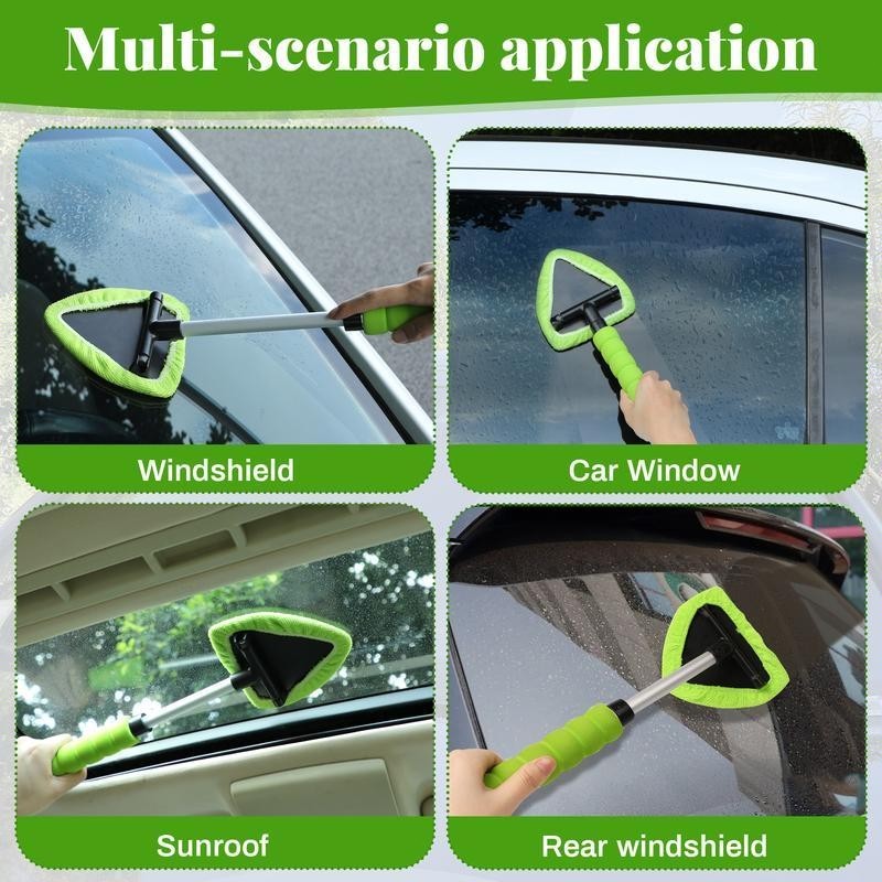 Windshield Cleaner Wand Microfiber Car Inside Window Cleaning Tool Anti Fog 50CM