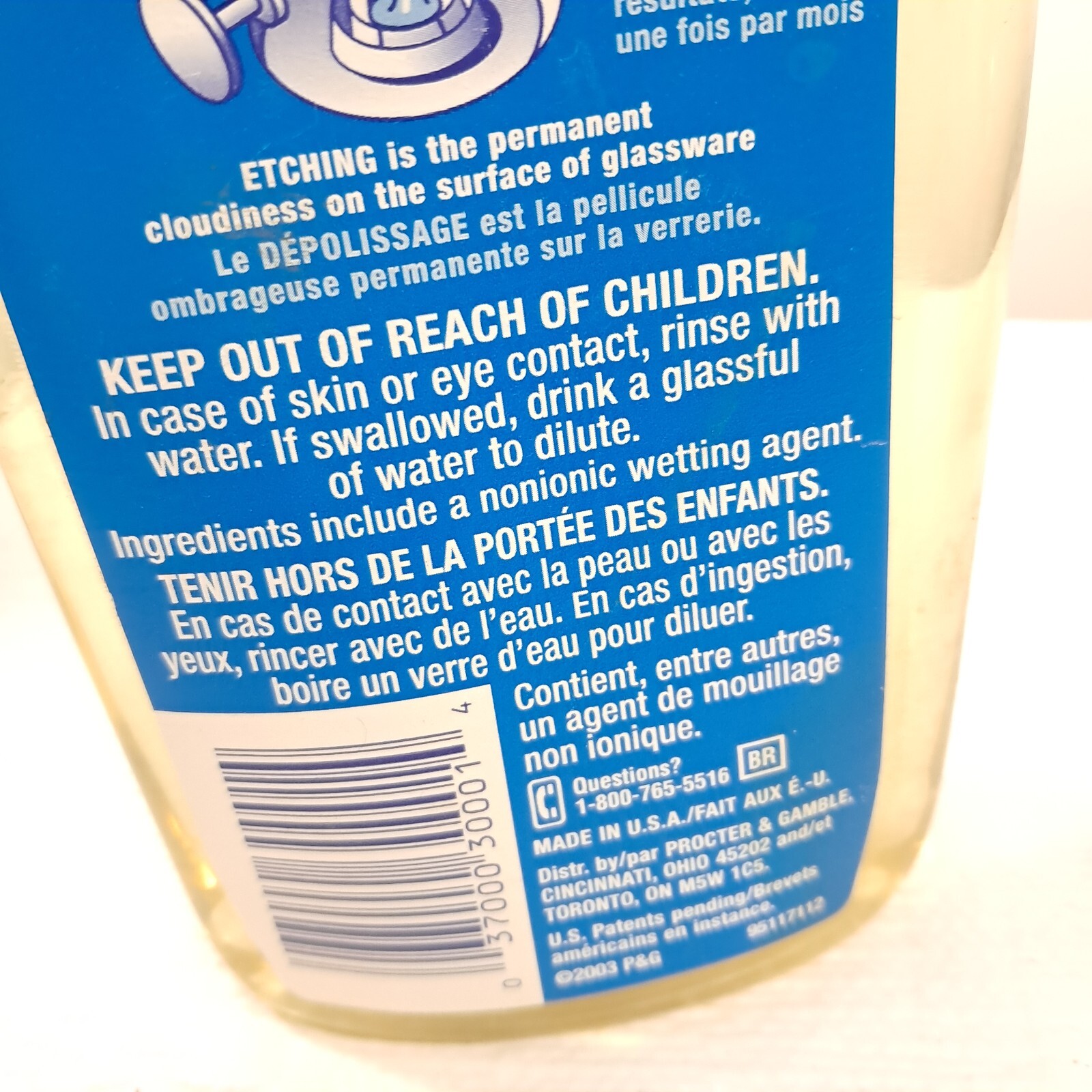 Cascade Crystal Clear Pure Rinse Formula plus Shine shield dishwasher aid 2003