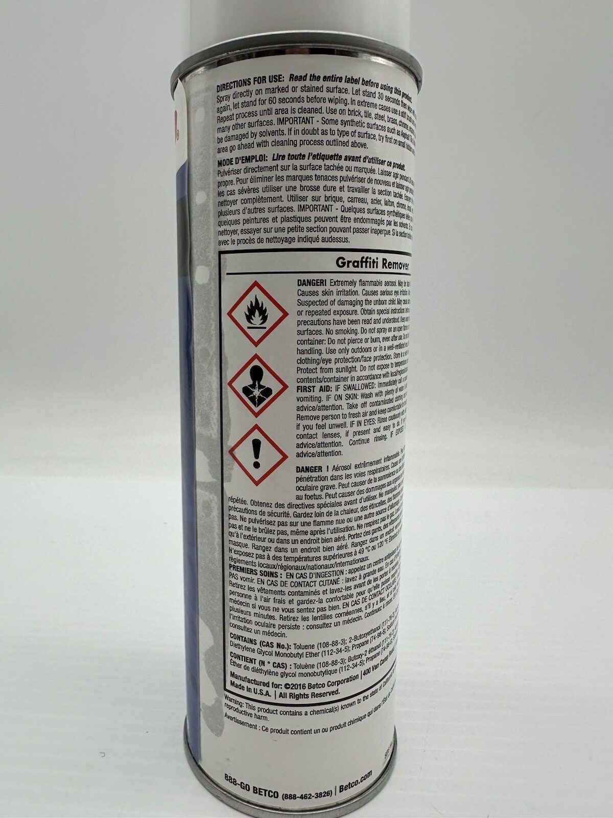 Betco Graffiti Remover Spray Flammable 15 oz Net Weight 015 New Made In USA