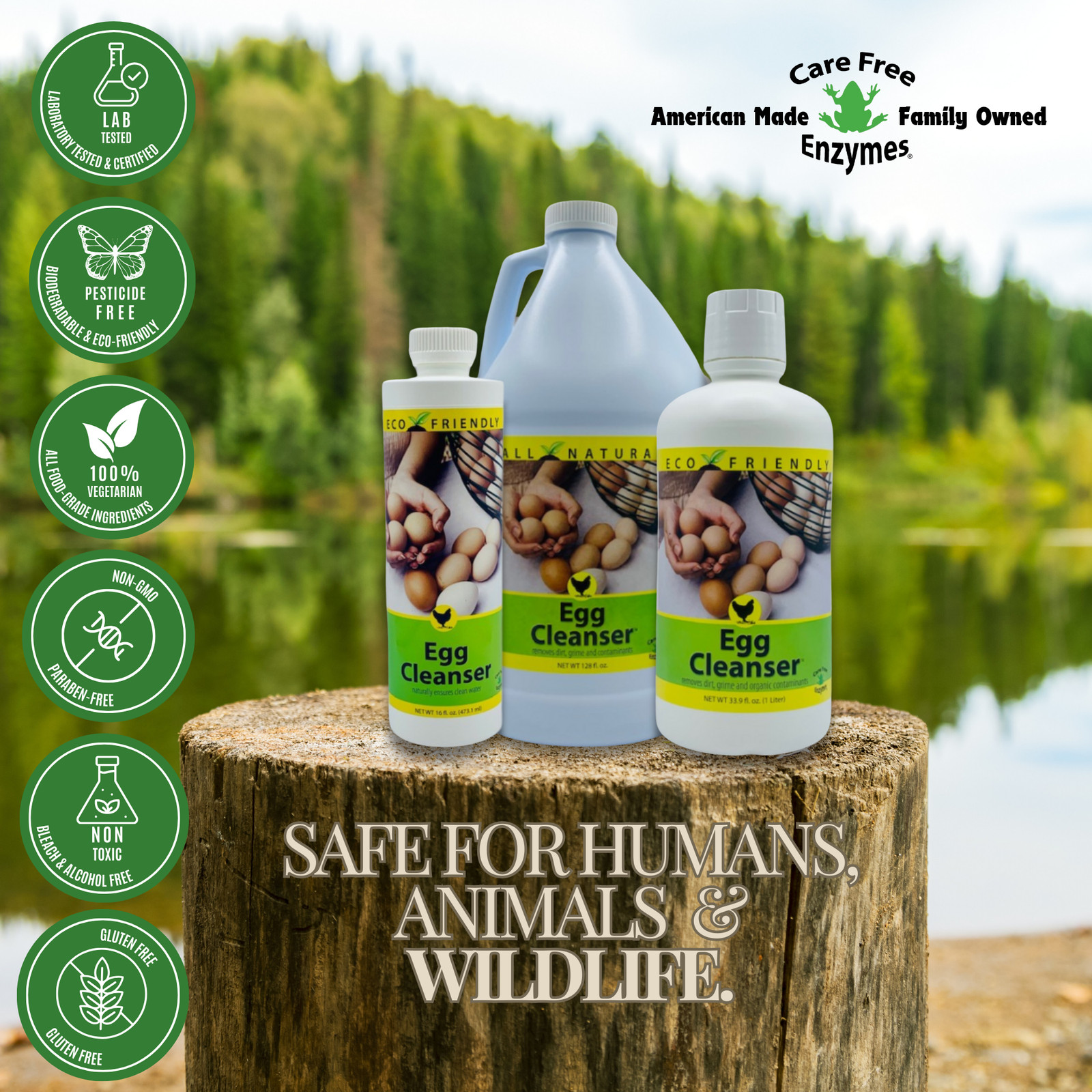 Natural Egg Cleanser & Wash | Removes Dirt & Contaminants Safely | 16 oz, 33.9 o