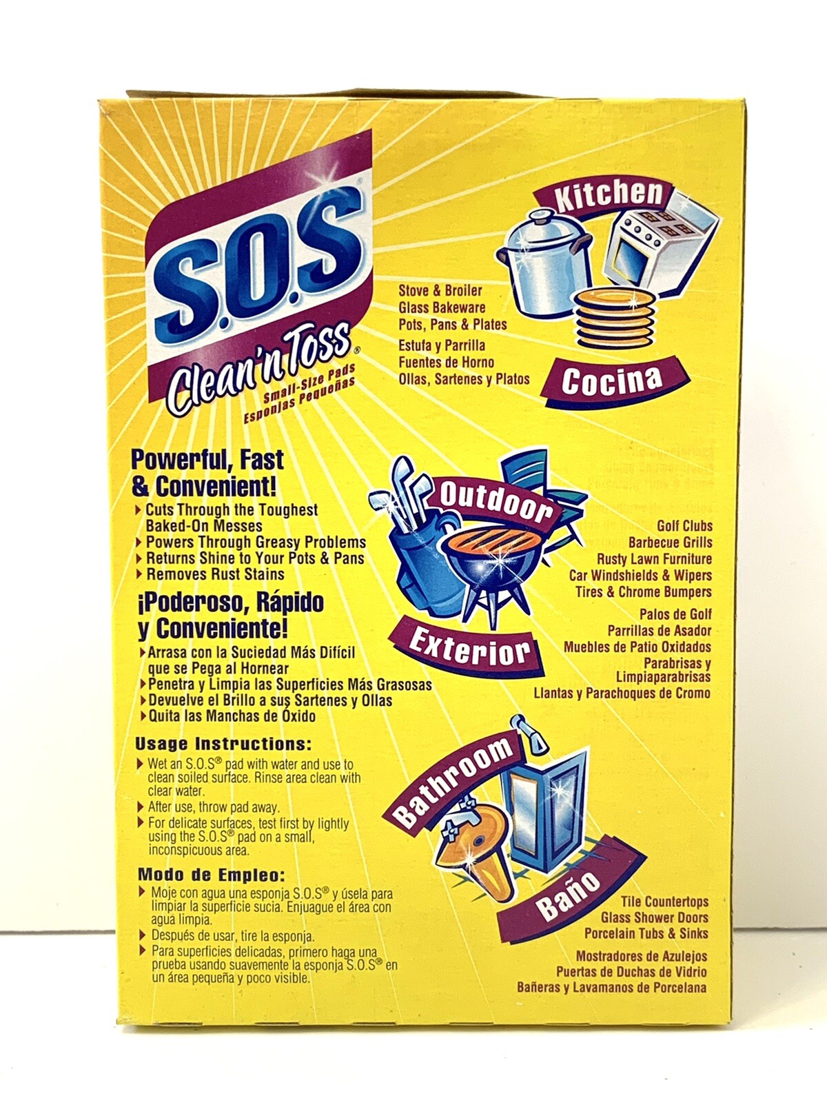 S.O.S Clean ‘n Toss Small Size Multipurpose Cleaning Scouring Pads 15 Pk SOS