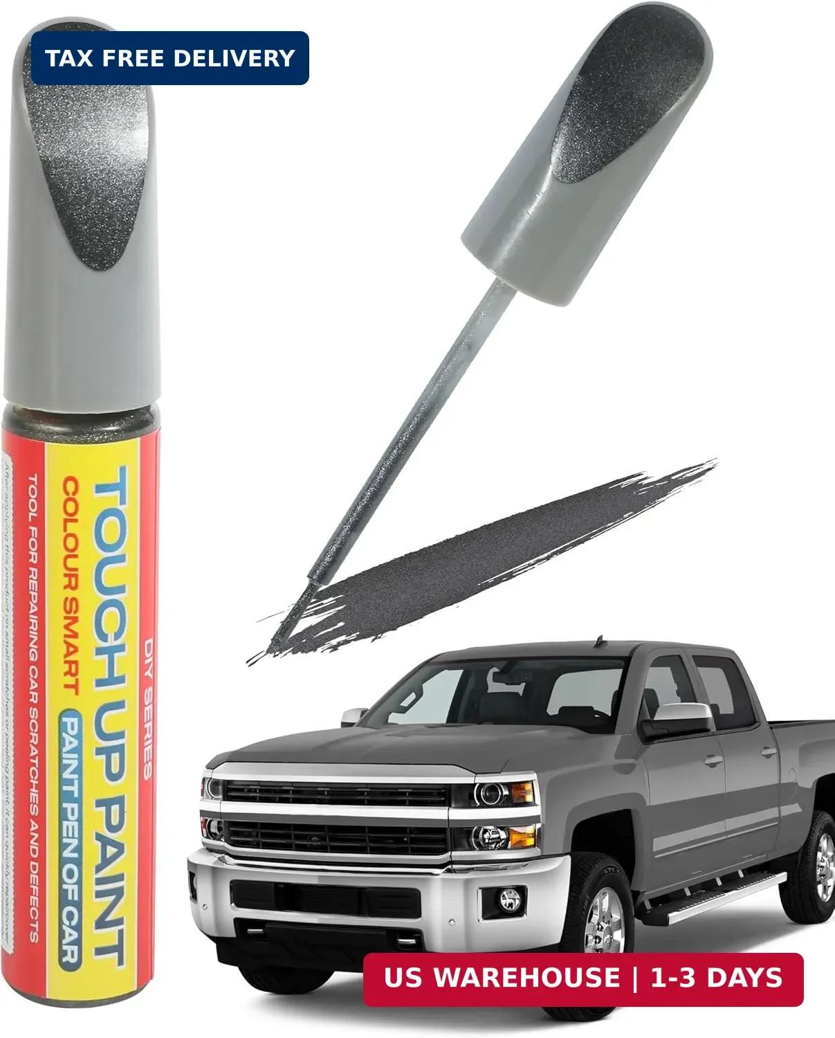 Pure Gray Touch Up Paint Universal Color Match for All Car Models Repair Pen