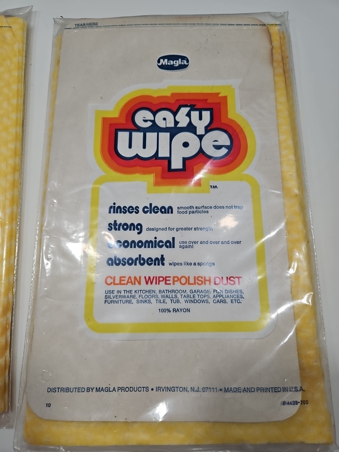 Vintage Magla EASY WIPE Wiping Cloths Yellow Nostalgia Dead stock x2 Lot