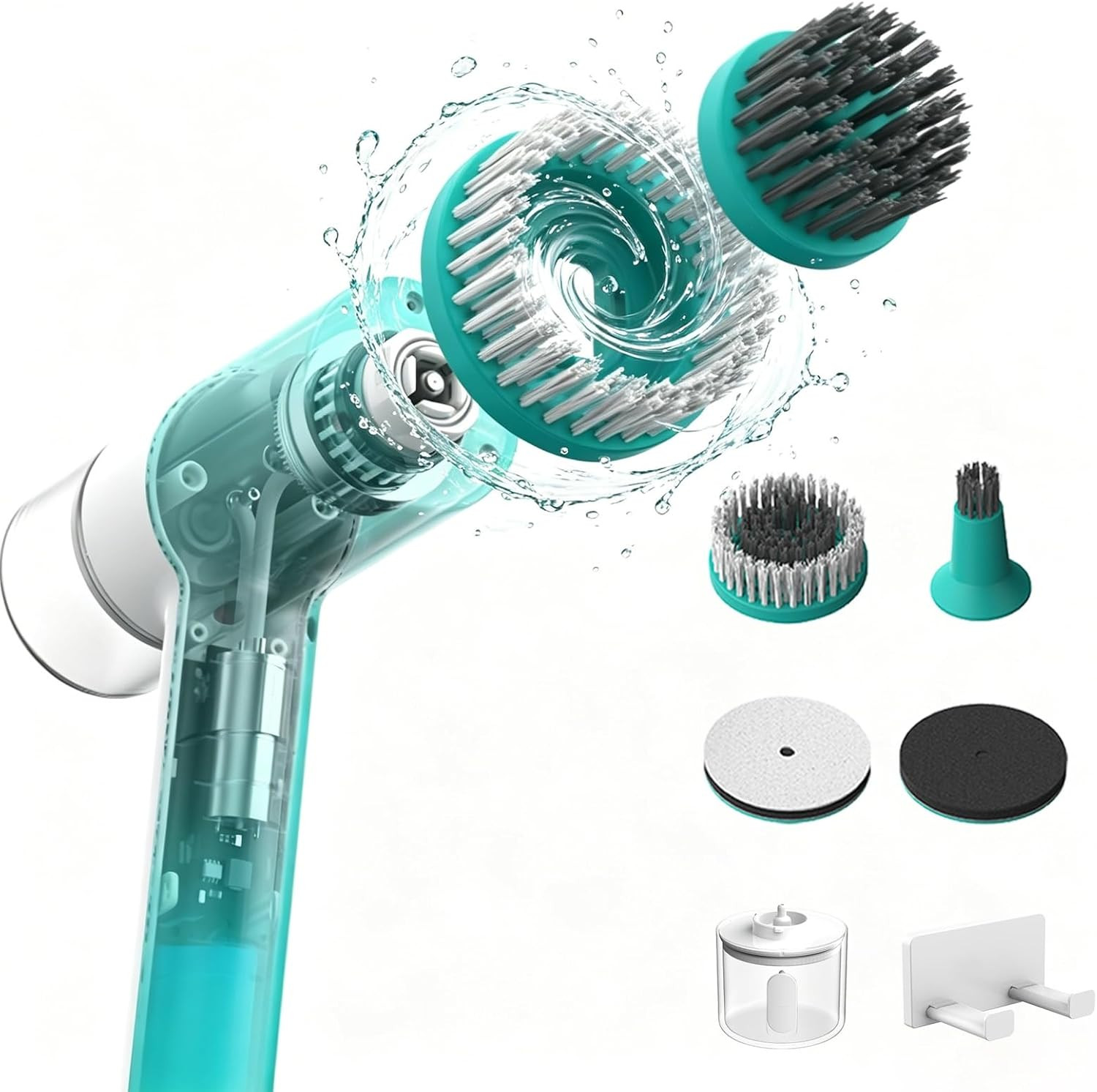 Dual-Rotation Electric Scrubber – IPX5 Waterproof Multi-Surface Cleaning Brush f